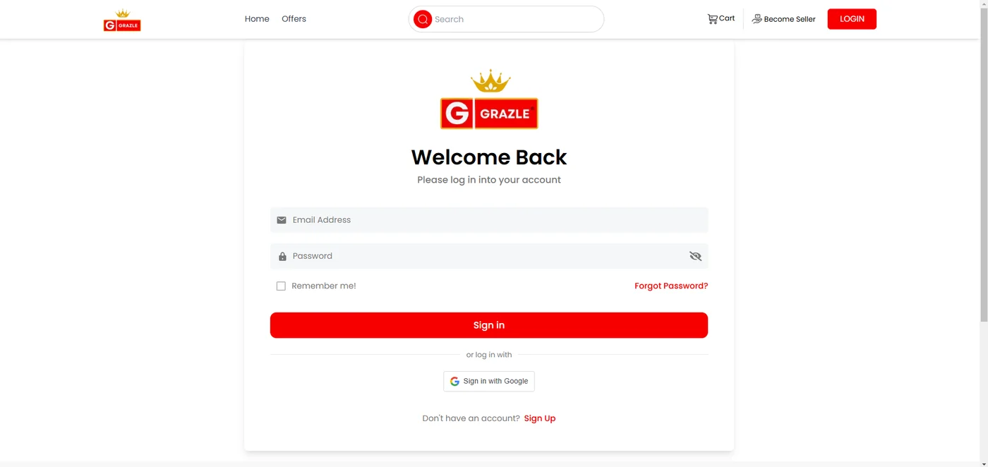 Grazle Store interface