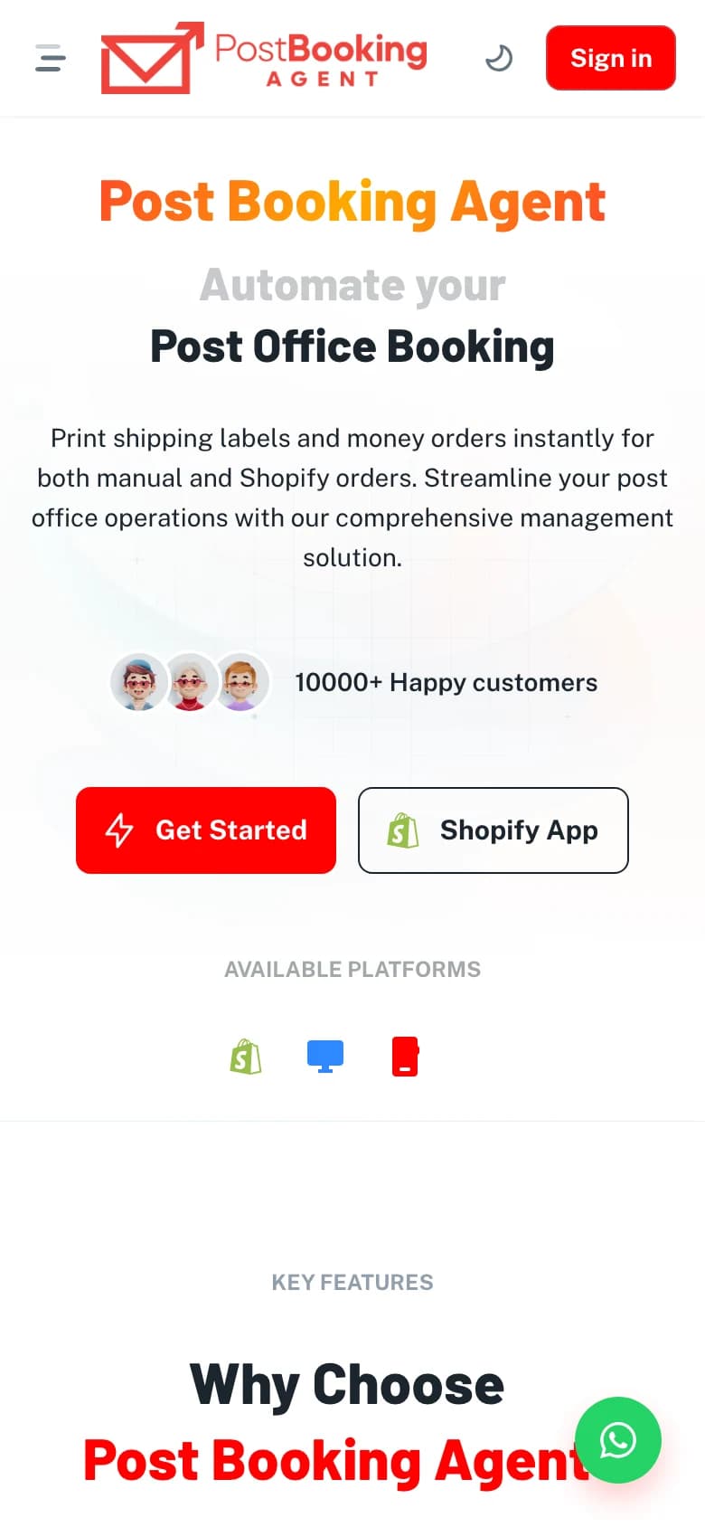 Post Booking Agent — live mobile capture