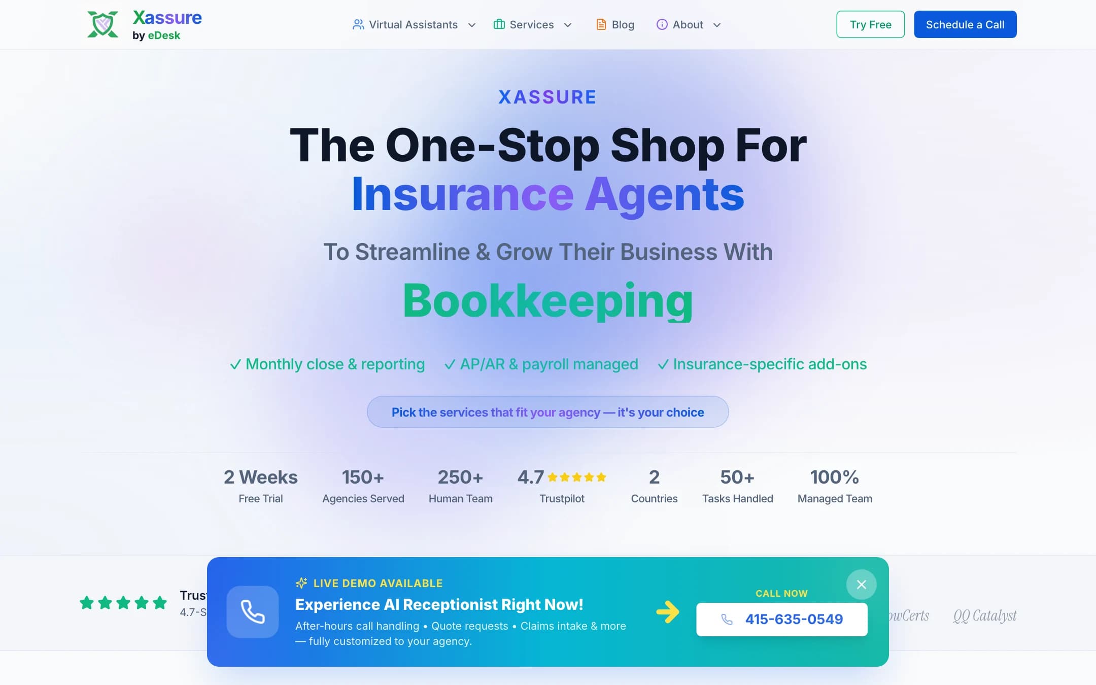 Xassure — live product interface