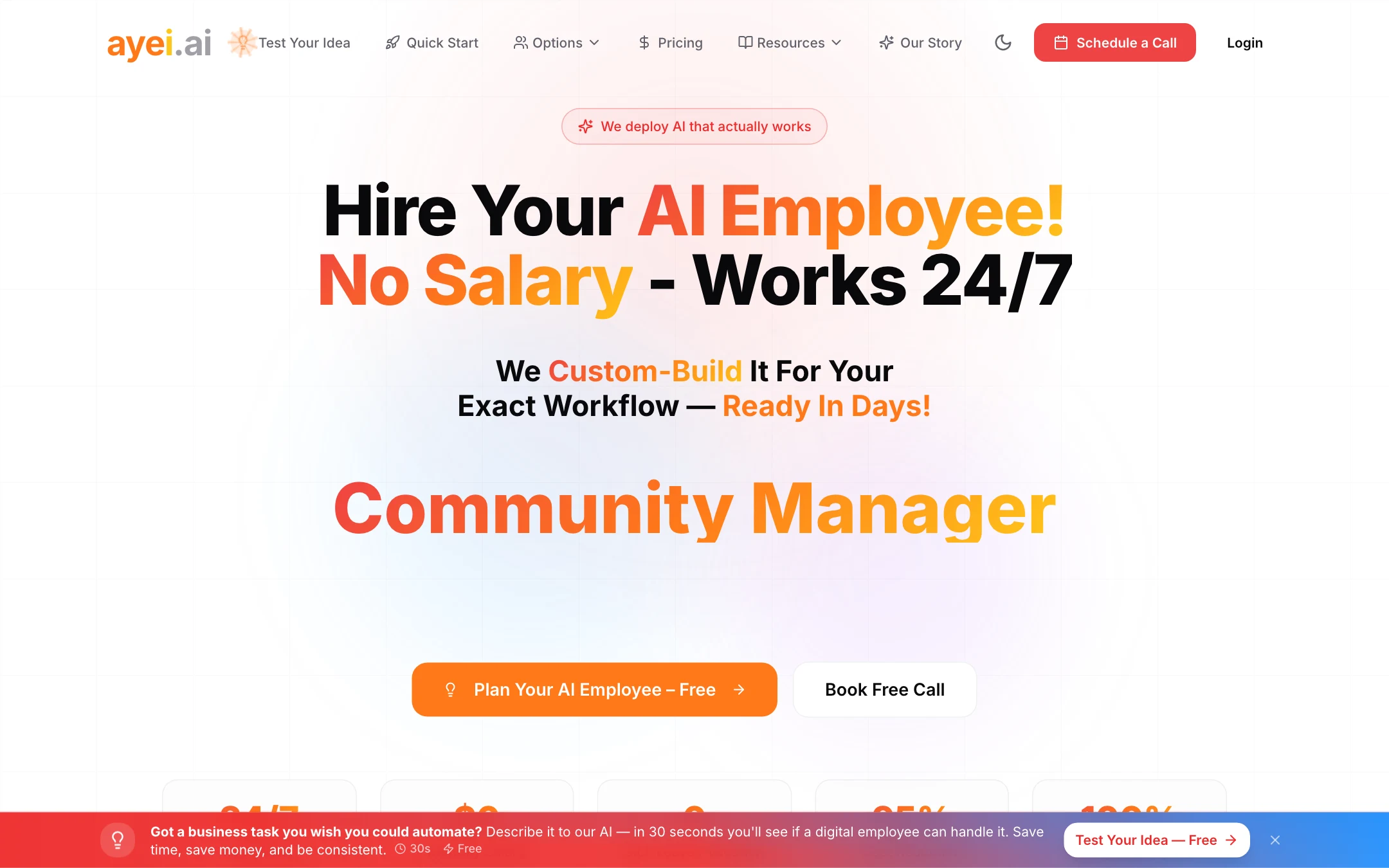 Ayei.ai — live product interface