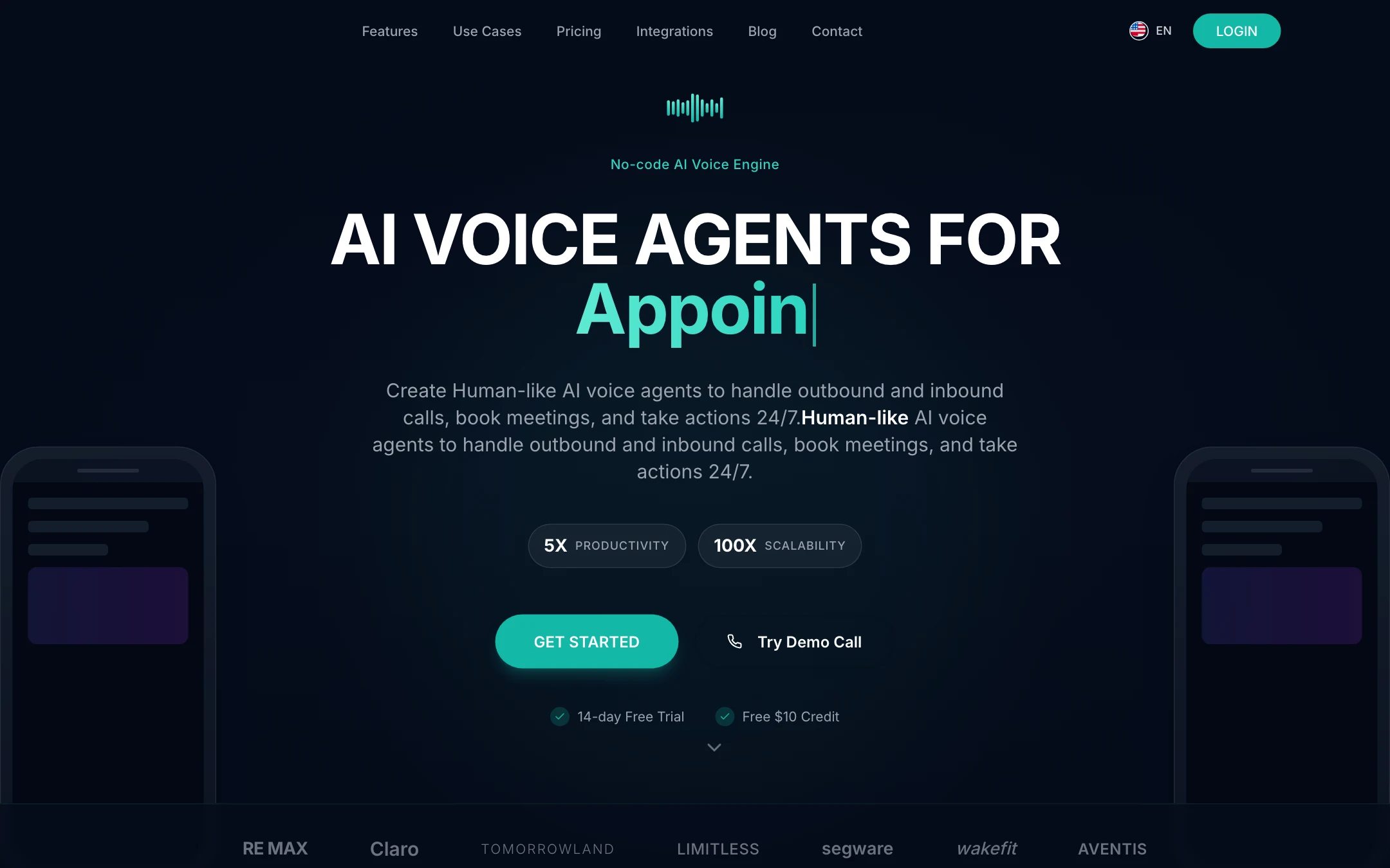 Receptionist AI — live product interface