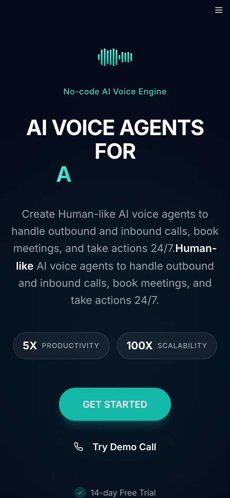 Receptionist AI — mobile interface
